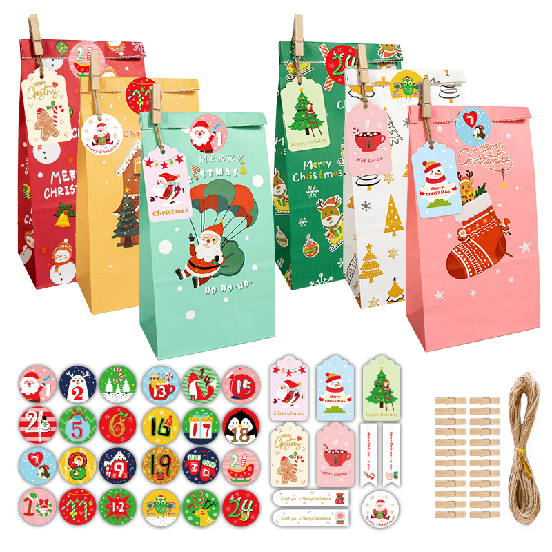 Advent Calendar Gift - 24 комплекта рождественских подарочных пакетов для