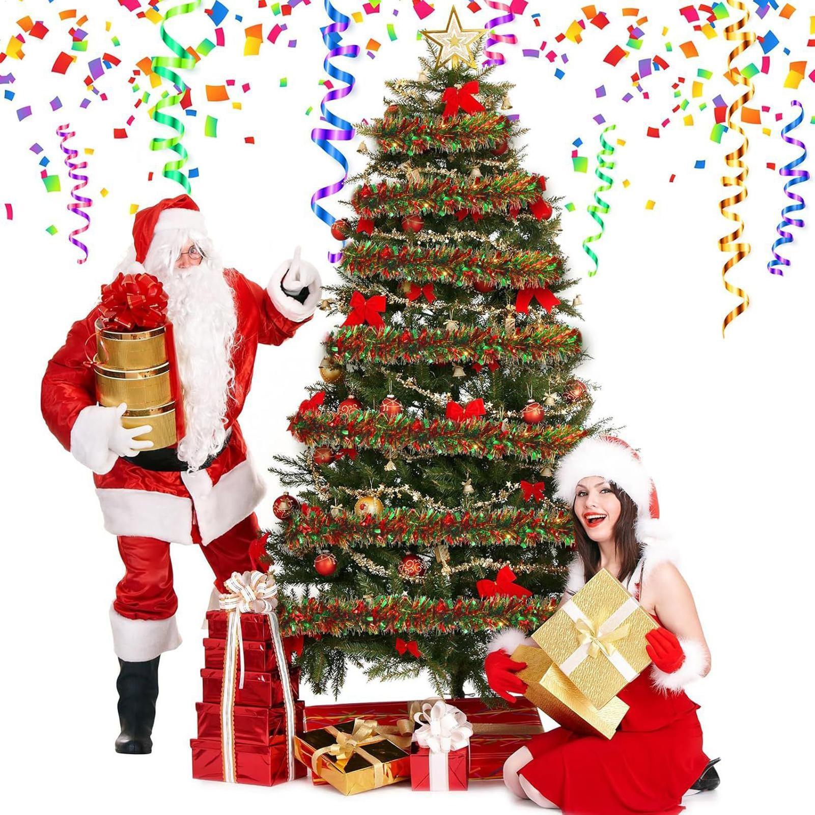 Tinsel Garland Decoration - Рождественская гирлянда с мишурой, сверкающая 6,5