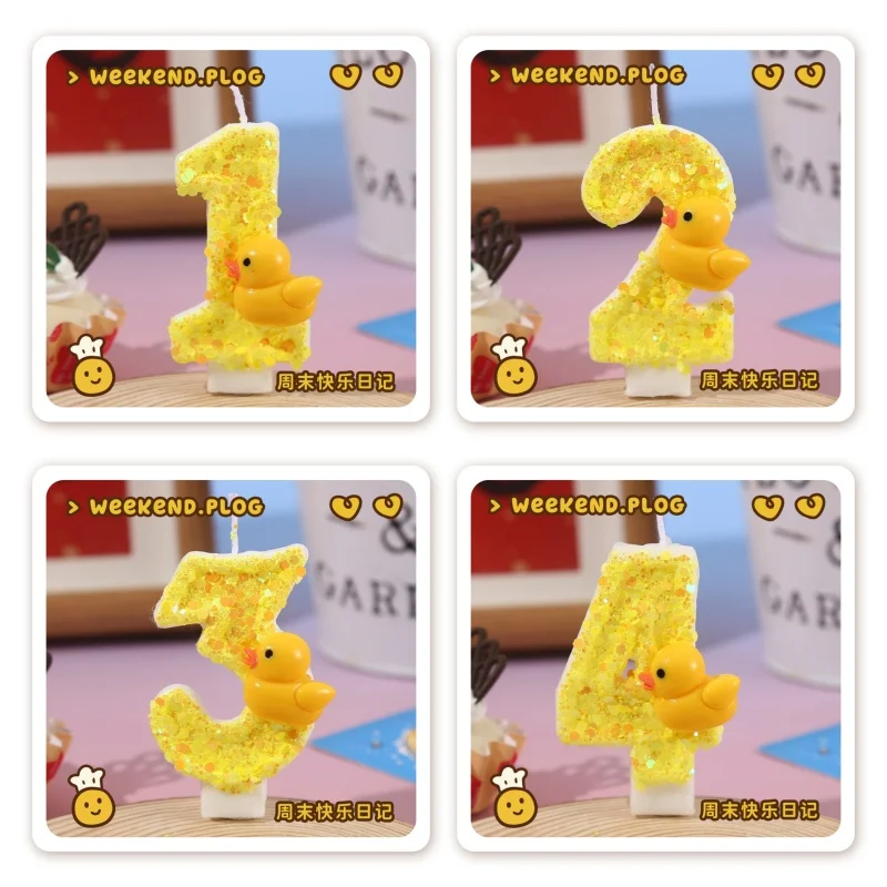 Holiday Candle Set - 3D мини-желтые утки, тематические свечи для