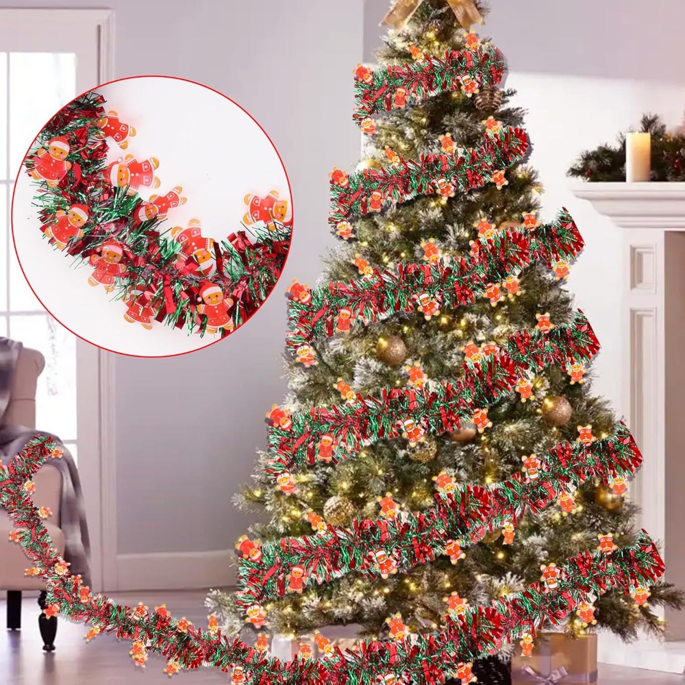 Рождественская гирлянда из фол – обзор и цена Tinsel Garland Decoration
