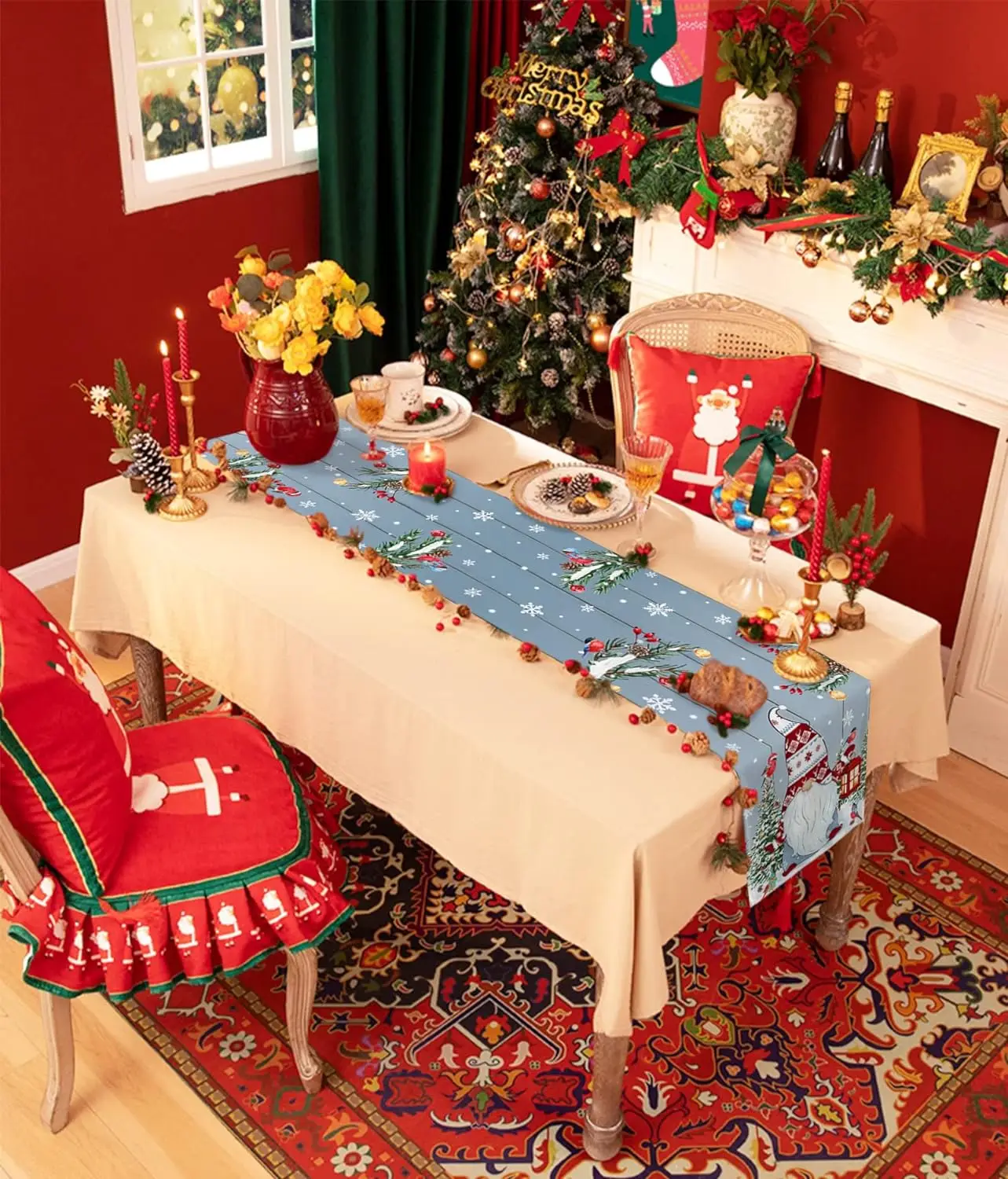 Рождественский гном, дерево, с – обзор и цена Christmas Table Runner