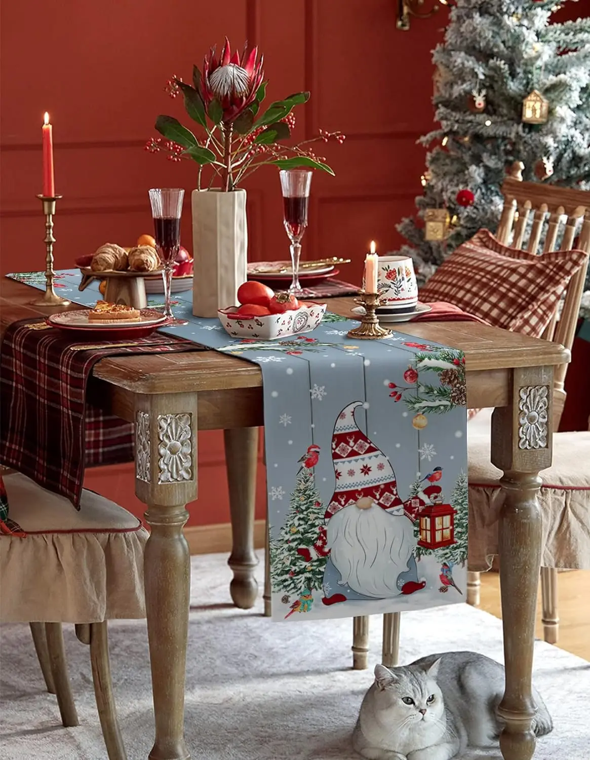 Рождественский гном, дерево, с – обзор и цена Christmas Table Runner