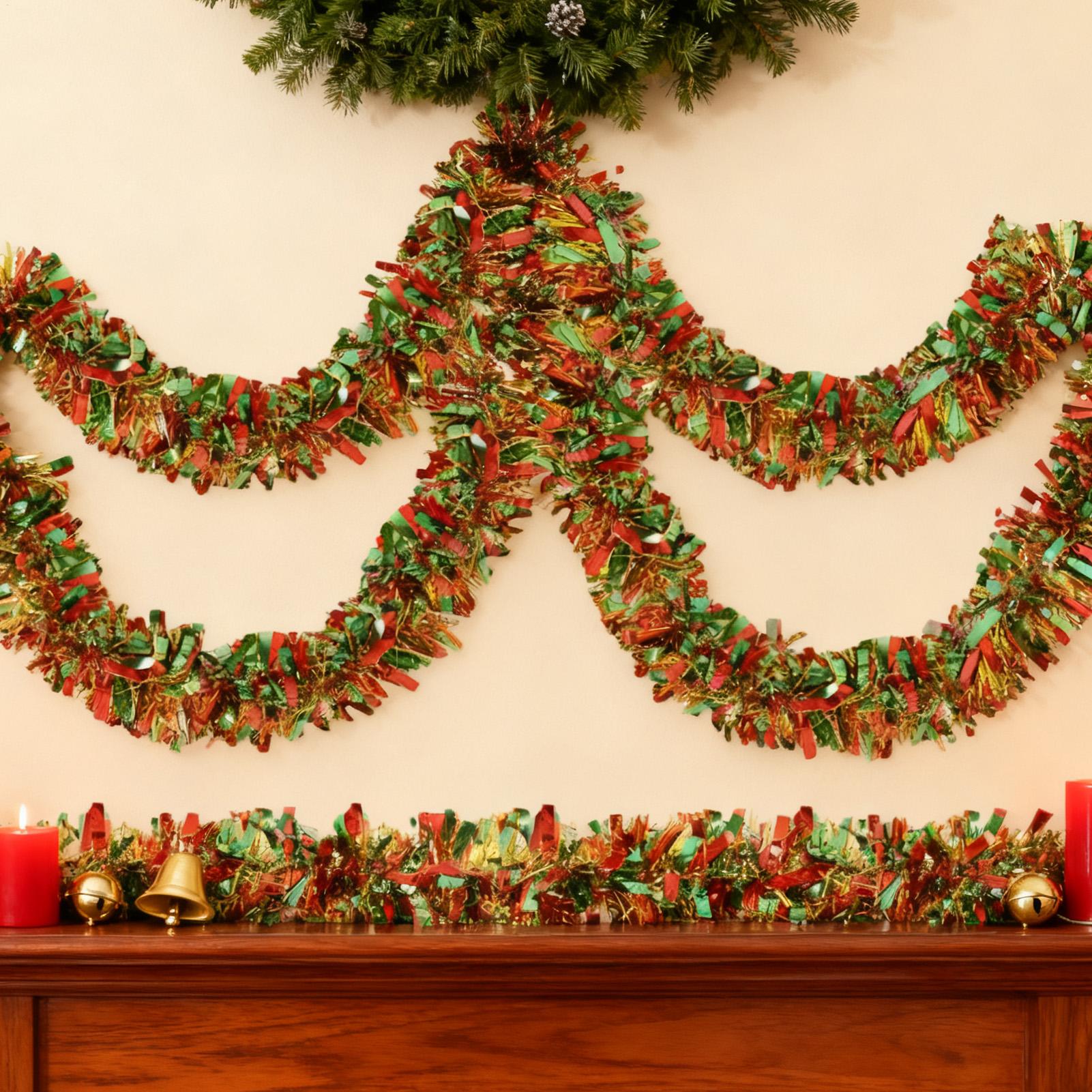 Рождественская гирлянда с мишу – обзор и цена Tinsel Garland Decoration